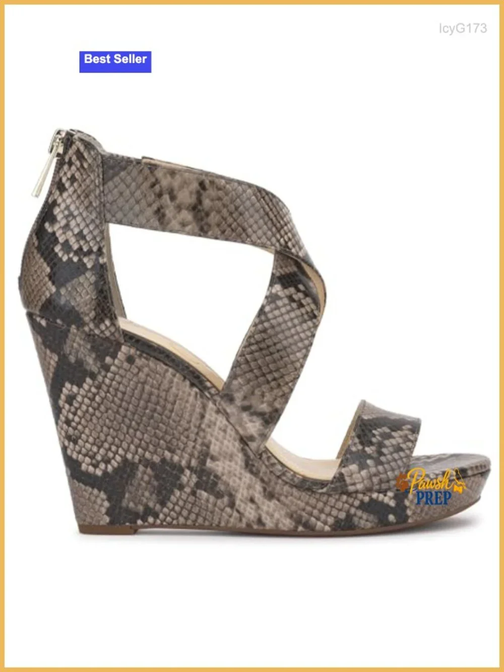 Wedge Sandals with Faux Leather and Memory Foam Midsole
